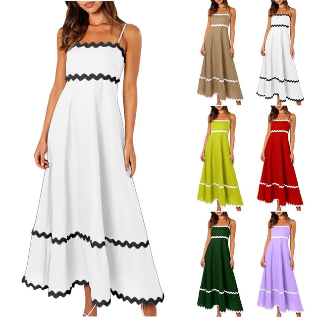 Gspmoly Robes Grande Taille pour Femmes Rondes, Robe Décontractée Confortable Couleur Aguichant Haut Poitrine Mi-Longue Robe Col Robe de Travail pour Femmes jusqu'à 70 % de Rabais