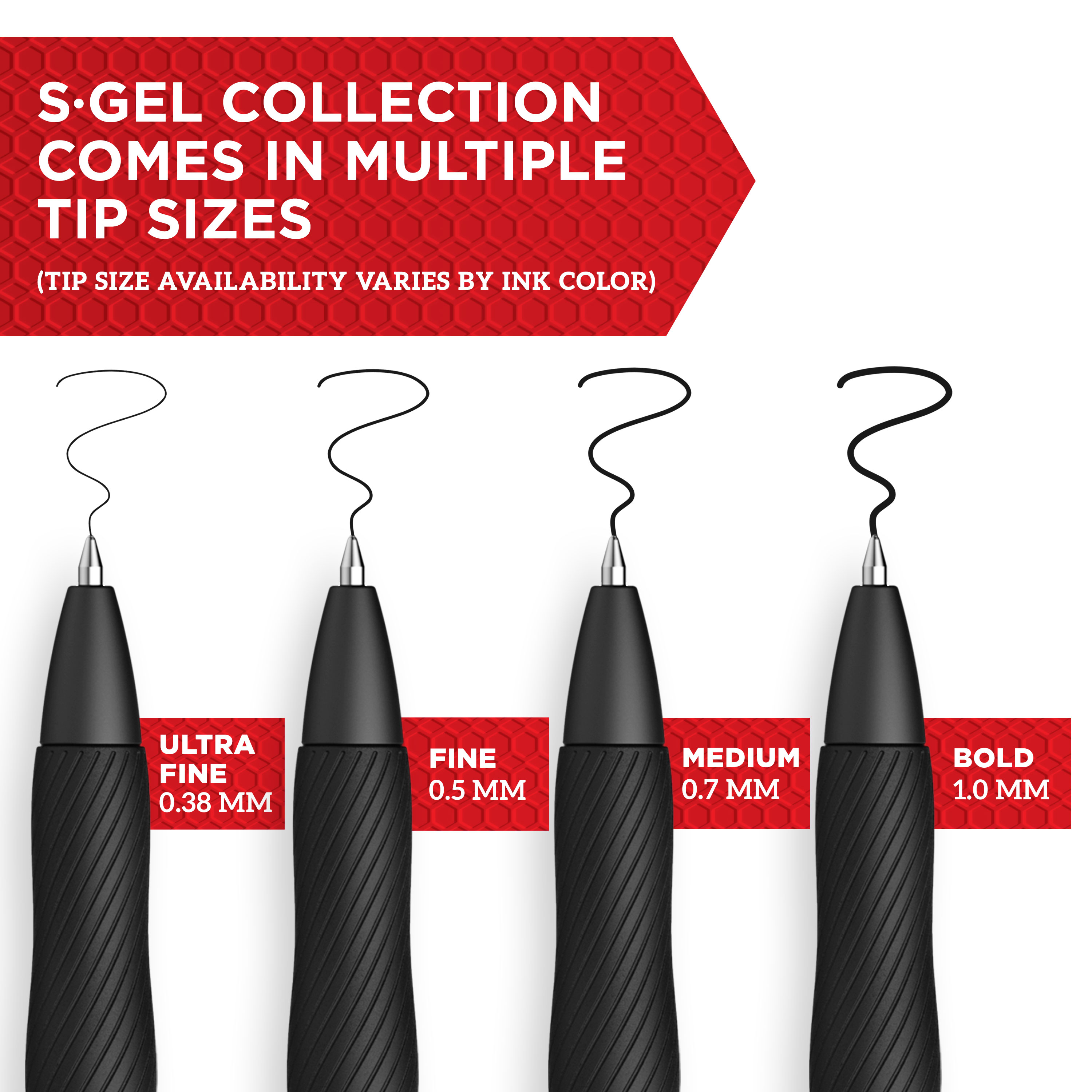 Sharpie S-Gel Pens - Fine Pen Point - 0.5 mm Pen Point Size - Black Gel-based Ink - Black Barrel - 4 / Pack Sharpie S-Gel Pens - Fine Pen Point - 0.5 mm Pen Point Size - Black Gel-based Ink - Black Barrel - 4 / Pack
