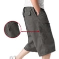 thumbnail image 4 of TAIAOJING Men's Relaxed Straight-Fit Pants Casual Solid Mid Waist Elastic Mid Waist Loose Cargo Shorts Multi Pockets Bottoms, 4 of 6