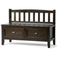 thumbnail image 1 of Trent Home Wood 42" Transitional Entryway Bench with Drawers in Mahogany Brown, 1 of 10