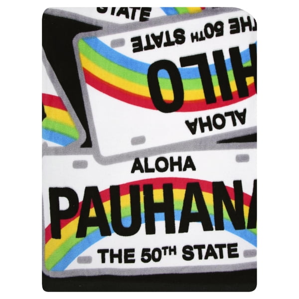 Island Home Hawaii Style Deluxe Beach Towel License Plate Medley 