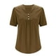 thumbnail image 4 of Camiseta de Cuello en V de Color Sólido Casual de Manga Corta de las Mujeres, Ligera Y Cómoda para la Primavera Y el Verano, 4 of 7