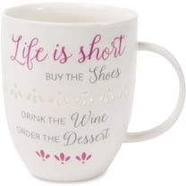 Pavilion Gift Company - Life is Short - 24 oz Pierced Porcelain Cup