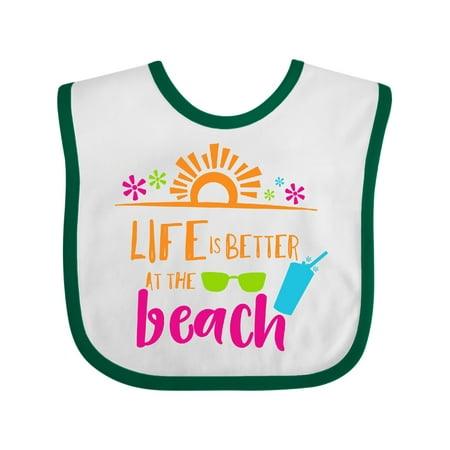 

Inktastic Life is Better at the Beach Sunglasses Cocktail Gift Baby Boy or Baby Girl Bib