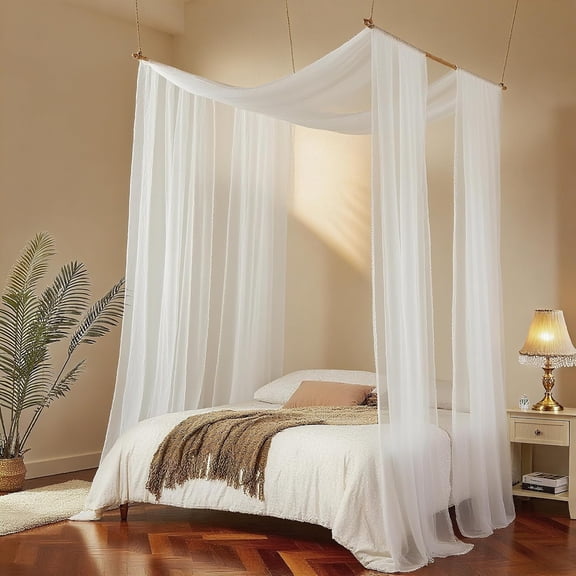 Canopy Bed Curtains Breathable Tulle Decorative Cozy for Kids Canopy Bed Scarf Boys Girls Bed Frame Queen Full Bed