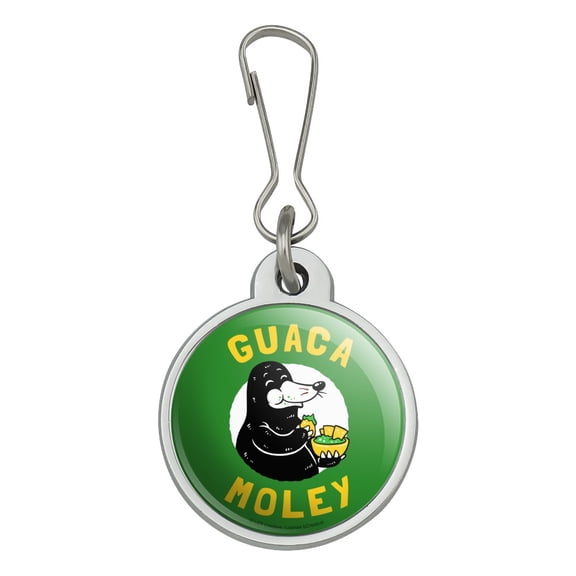 Guaca Moley Mole Eating Guacamole Funny Humor Jacket Handbag Purse Luggage Backpack Zipper Pull Charm