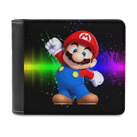 Super Mario Cute PU Leather Wallet With Card Slots Bifold Wallet Money Organizers Holder Gift For Men And Women