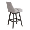 thumbnail image 2 of Armen Living Branson Gray Solid Wood Upholstered 30" Bar Height Swivel Barstool with Gray Fabric Seat, 2 of 6