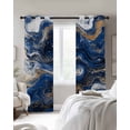 thumbnail image 3 of Blue Marble Blackout Curtains, Light Blocking Print Window Curtains, Modern Minimalist Abstract Fluid Art Thermal Insulated Window Drapes for Living Room Kitchen Cafe 2 Panels, 84"W x 63"L, 3 of 9