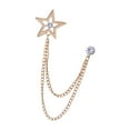 thumbnail image 4 of Men Brooch Suit Pin Metal Tie Clip Rhinestone Chain Tassel Accessories Exquisite Aureate, 4 of 8