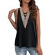 thumbnail image 1 of Camiseta sin mangas con cuello en V profundo y cruzado para mujer, camisa sin mangas holgada con cordones informales, 1 of 8
