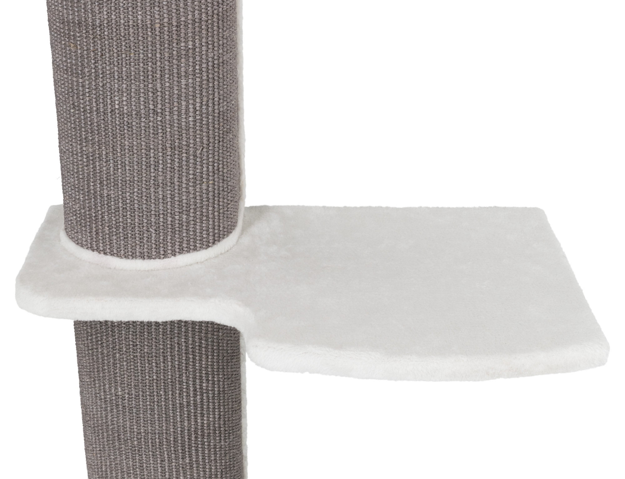 TRIXIE Acadia Plush & Sisal 3-Level 63" Cat Tree, Scratching Posts, Wall Brackets, Gray