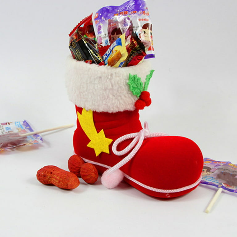 Christmas Boots Reused Increase Atmosphere Decorate Christmas Decoration  Candy Boots for Gifts Cloth Clear