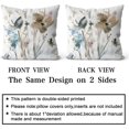 thumbnail image 2 of Brown Cream Grey Teal Floral Pillow Covers Watercolor Flower Couch 18x18'''' Pillow Cases Rustic Abstract Modern Throw Pillows Set of 2 Farmhouse Home Decor for Room Bedroom Bed Cushion Outdoor, 2 of 6
