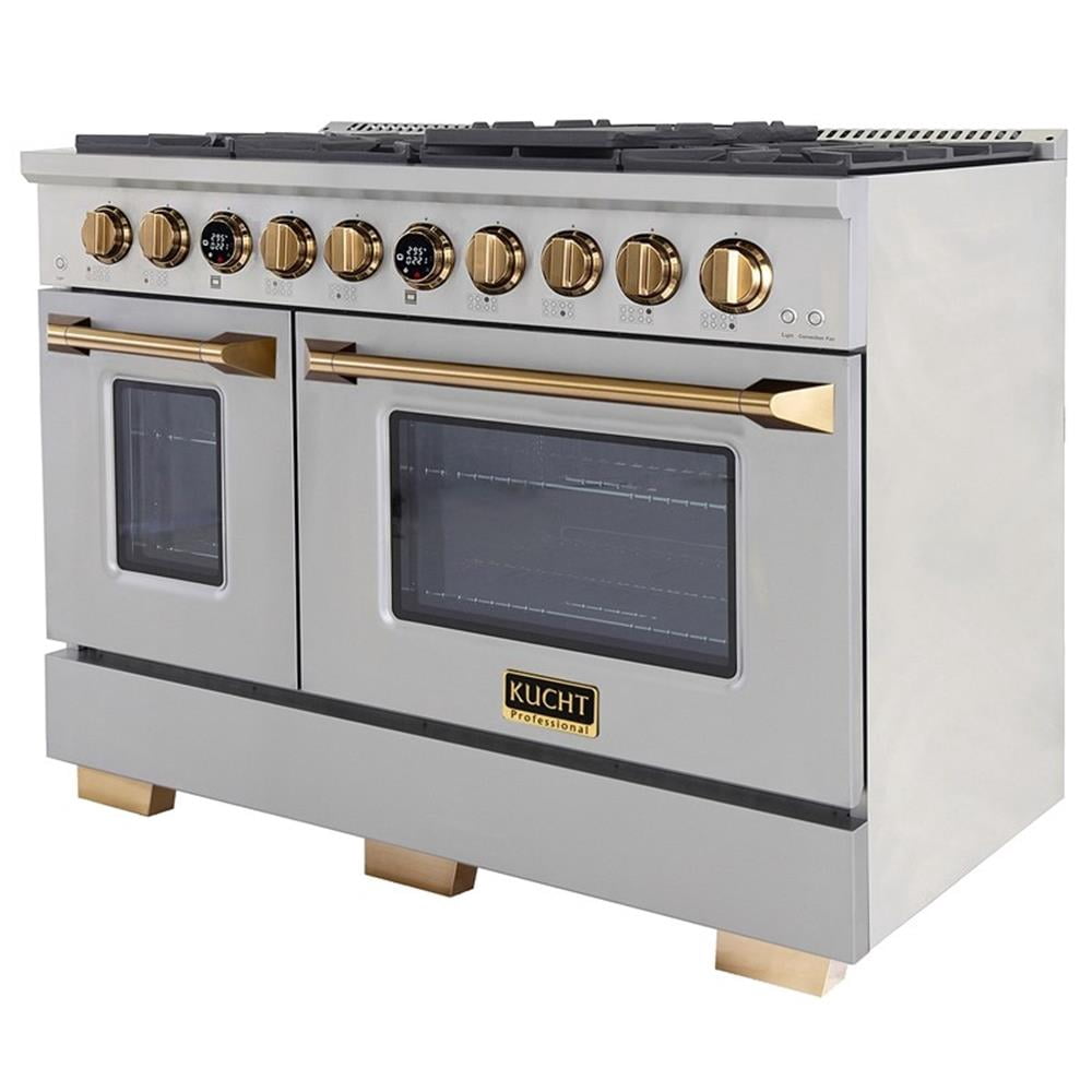 Pemberly Row 48" 6.7 cu. ft. 8 Burners Dual Fuel Range for Propane Gas in Steel