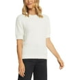 thumbnail image 2 of Matty M Women's Shortsleeve Eyelash Sweater Ivory S, 2 of 4