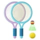 thumbnail image 1 of Raqueta de bádminton para niños, 1 unidad, pelotas de tenis ligeras, dobles, deportivas azul morado, 1 of 6