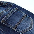 thumbnail image 5 of KIDSCOOL SPACE Infant Jeans,Baby Toddler Elastic Waist with D-ring Micro distressed Stretch Denim Pants,Mid Blue,12-18 Months, 5 of 6