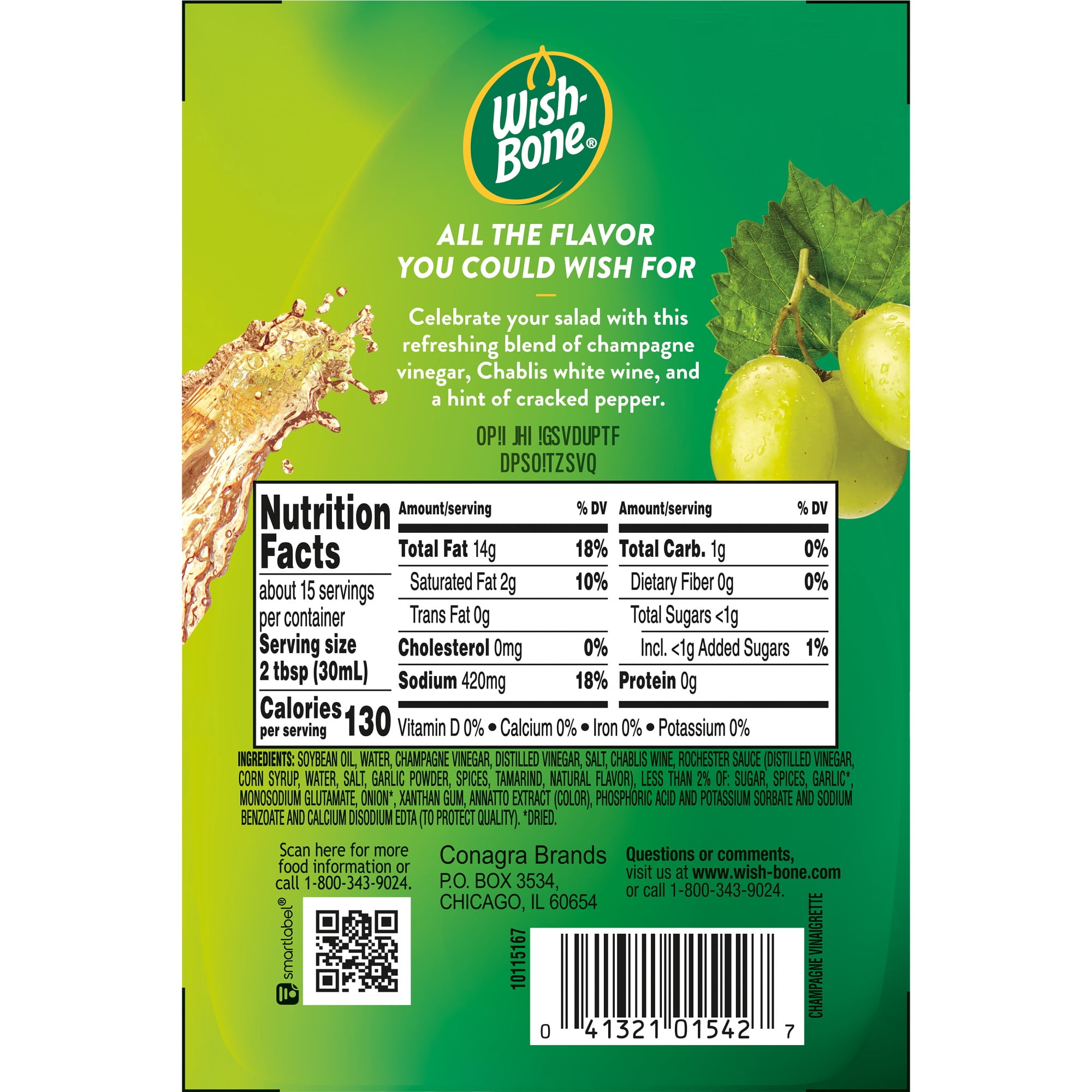 Wish-Bone Champagne Vinaigrette Salad Dressing, 15 fl oz