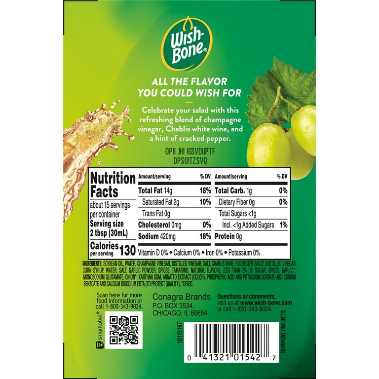 Wish-Bone Champagne Vinaigrette Salad Dressing, 15 fl oz Dressings -  Walmart.com