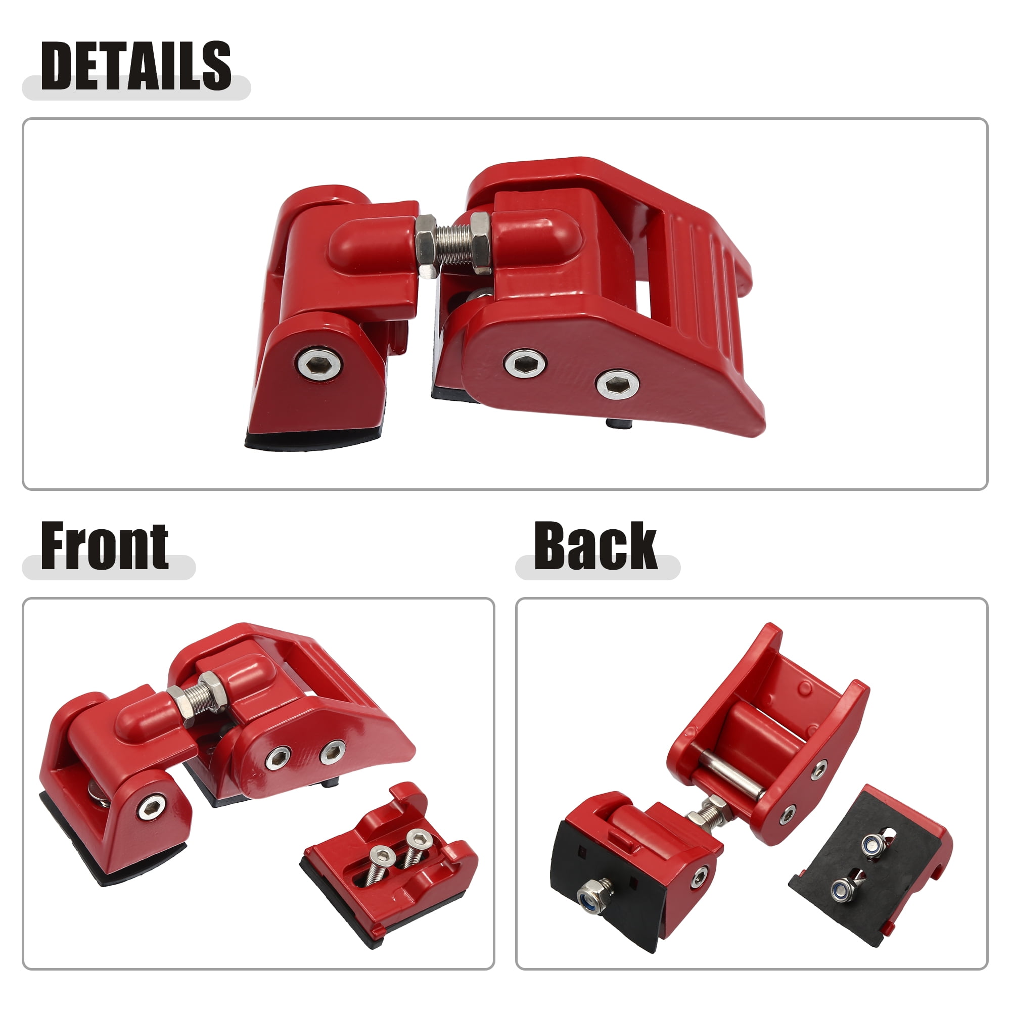 Unique Bargains Front Hood Latches  Catch Locking Fit for Jeep Wrangler JK - Pack of 4 Red