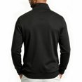 thumbnail image 4 of Men's Stand Collar Full Zip Jacket, Long Sleeve With Kangaroo Pocket, Regular Fit Contrast Sleeve Details, Office Outerwear For Male, 4 of 6