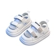 thumbnail image 3 of LTTVQM Wide Toe Box Shoes Toddler Mesh Breathable Comfort Platform Barefoot Shoe with Double Snap Non-Slip Indoor Outdoor Walking Sandals White 9 Toddlerr, 3 of 4