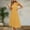 Yellow, variant on ZZwxWA Womens Summer High Waist Dresses Solid Short Sleeve Round Neck Pleated Beach Dress Ladies Elegant A-Line Maxi Dress