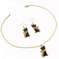 thumbnail image 5 of 1 set Cat Shape Zinc Alloy Enamel Pendant Necklaces & Dangle Earrings sets Golden 450mm, 5 of 5