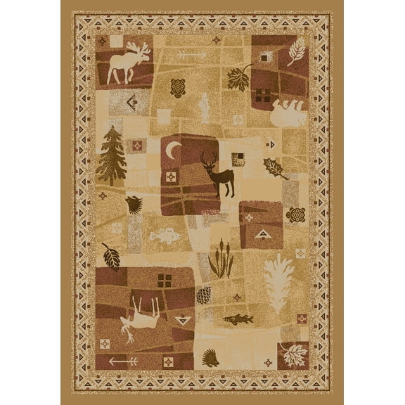 Milliken Signature Area Rug DEER TRAIL MAIZE Deer Trail Maize Trees Petals 2' 1" x 7' 8" Runner