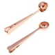 thumbnail image 3 of Toystoory Cuchara de café de acero inoxidable 2 en 1, bolsa de sellado, Clip de cocina, cuchara de café dorada, cuchara medidora de tierra con rosa dorado, 3 of 6