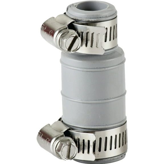 ProSource DWC-100 Dishwasher Connector with Clamp, 3/4 x 1 in, Hose Clamp, PVC, Gray