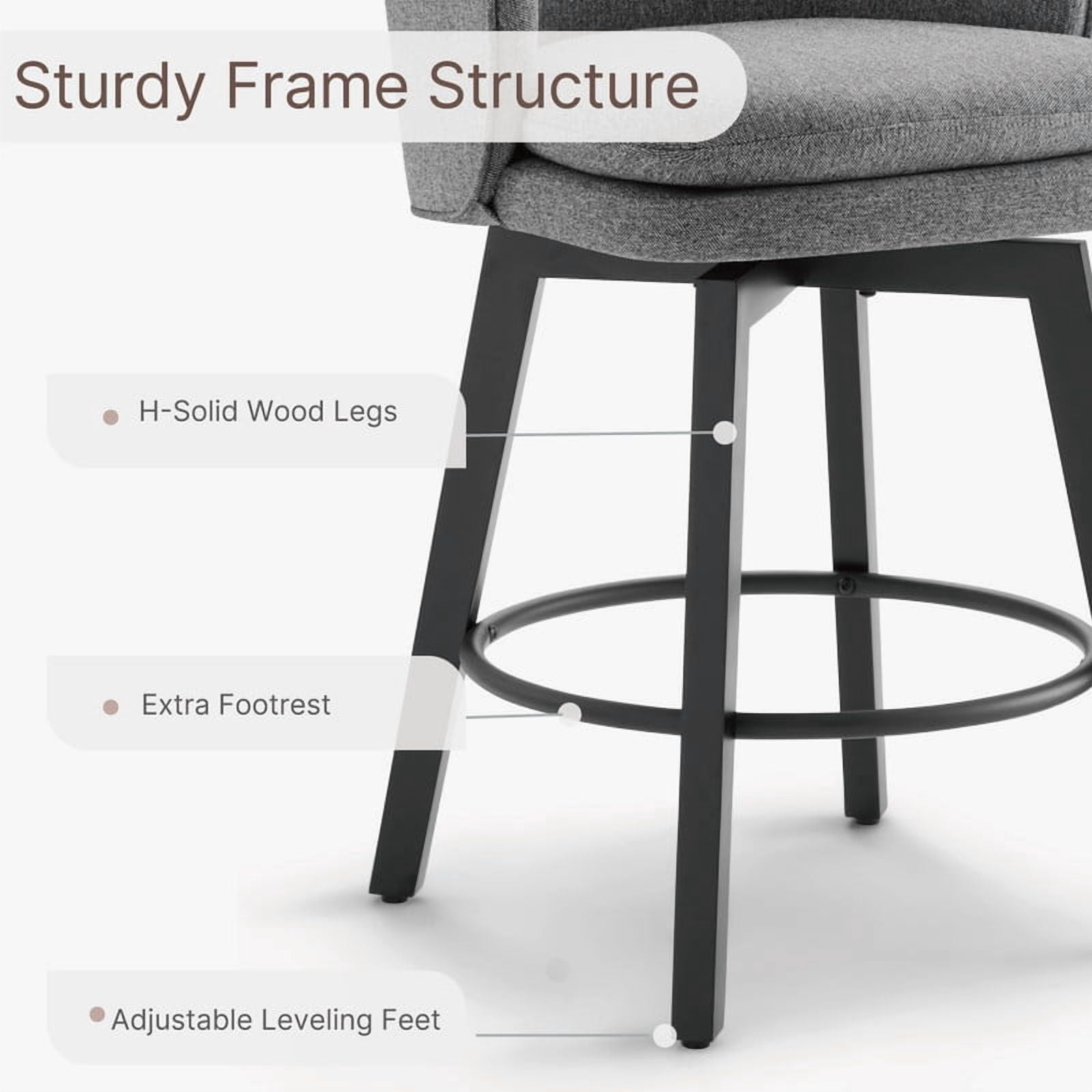 CHITA Modern Swivel Counter Height Bar Stools with Arm