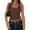 Brown, variant on Women's Summer Halter Tank Tops Y2K Sleeveless Slim Fitted Backless Shirts Going Out Spring Workout Clothes