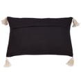 thumbnail image 2 of Fennco Styles Trios Ligens Collection Bohemian Cord AppliquÃ© Frayed Tasseled 100% Cotton 14 x 23 Inch Throw Pillow Case â€“ Black, 2 of 2