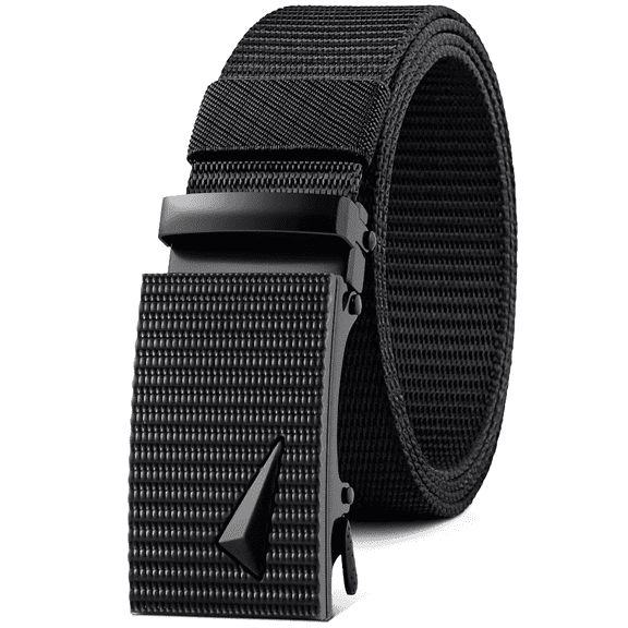 Ratchet Belt for Men Dress Adjustable 1 3/8" Genuine Nylon Designer Belt, Size Length Can be Cut, with Gift Box