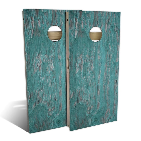 Skip's Garage | Rustic Blue Cornhole Board Set | Includes Boards & Bags | Choose Your Size & Accessories