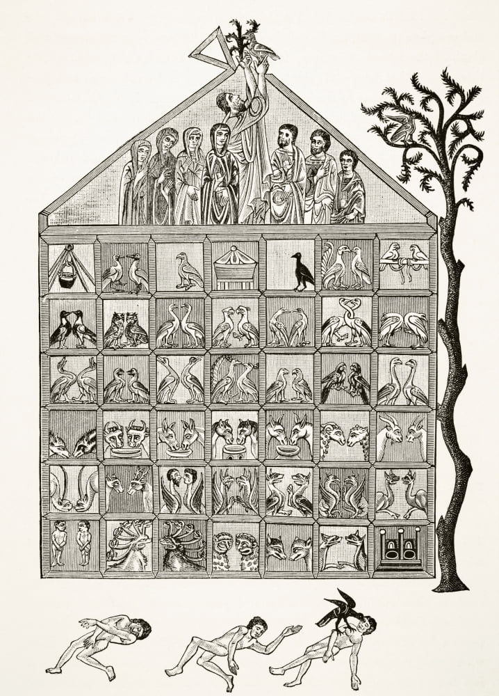 Cross Section Of Noahs Ark From A Manuscript Of The 12Th Century Commenting Upon The Apocalypse From Science And Literature In The Middle Ages By Paul Lacroix Published London 1878 Canvas Art - Ken We