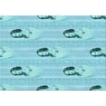 thumbnail image 1 of Ahgly Company Indoor Rectangle Patterned Tron Blue Area Rugs, 2' x 4', 1 of 6