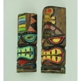 thumbnail image 2 of Chesapeake Bay Ltd 12 inch Carved Wood Tiki Totem Wall Mask Tropical Décor (Set of 2), 2 of 3