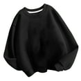 thumbnail image 2 of Girls Oversized Crewneck Sweatshirts Kids Fashion Fleece Drop Shoulder Pullover, 2 of 4