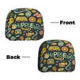 thumbnail image 6 of Kdxio Colorful Hippie Pattern Print 2 Piece Car Head Rest Covers Set Auto Front/Rear Seats Headrest Cover Universal Fit Most Cars,Sedan, SUV, 6 of 9