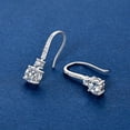 thumbnail image 2 of beryl_creation 925 Sterling Silver 1.10Ctw Round Cut Moissanite Hook Earrings Drop & Dangle Earrings 14K White Gold Plated Silver, 2 of 3