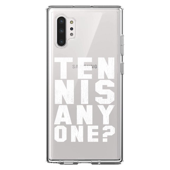 DistinctInk Clear Shockproof Hybrid Case for Galaxy Note 10 PLUS (6.8" Screen) - TPU Bumper Acrylic Back Tempered Glass Screen Protector - Tennis Anyone?