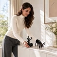 thumbnail image 4 of LEFXSMR Christmas Reindeer Decor, 2pcs Electroplated Deer Figurine, Reindeer Christmas Decorations Indoor for Mantel Tabletop Storefront Window, 4 of 7
