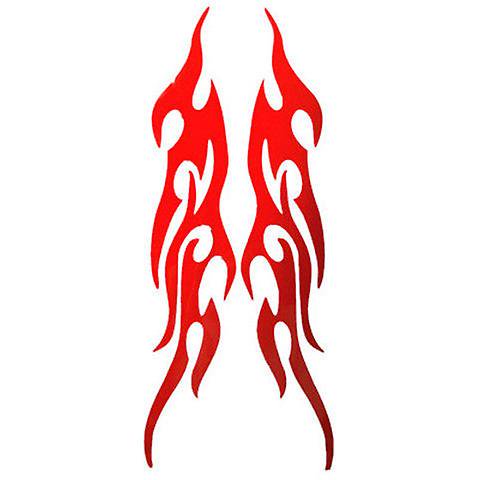 Autocollant Flamme Moto Hot Rod Feu Autocollants Tribaux Flamme Rétro Réfléchissant Autocollants (Rouge)