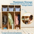 thumbnail image 4 of ECR4Kids Streamline 3-Section Coat Locker, Toddler Size, Natural, 4 of 9