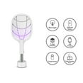 thumbnail image 3 of 2-in-1 Handheld Bug Zapper Racket Electric Fly Swatter Mosquito Killer with Table Charging Base Rechargeable 500mAh Battery for Bedroom Nursery Room Indoor Outdoor, 3 of 8