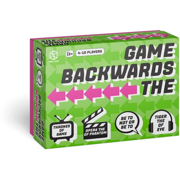 Format Games - The Backwards Game - Version anglaise - Jeu de Mots Amusant - Pour Adolescents et Adultes - Pour les Âges 12+ - 45-60 Minutes de Temps de Jeu - 4-10 Joueurs