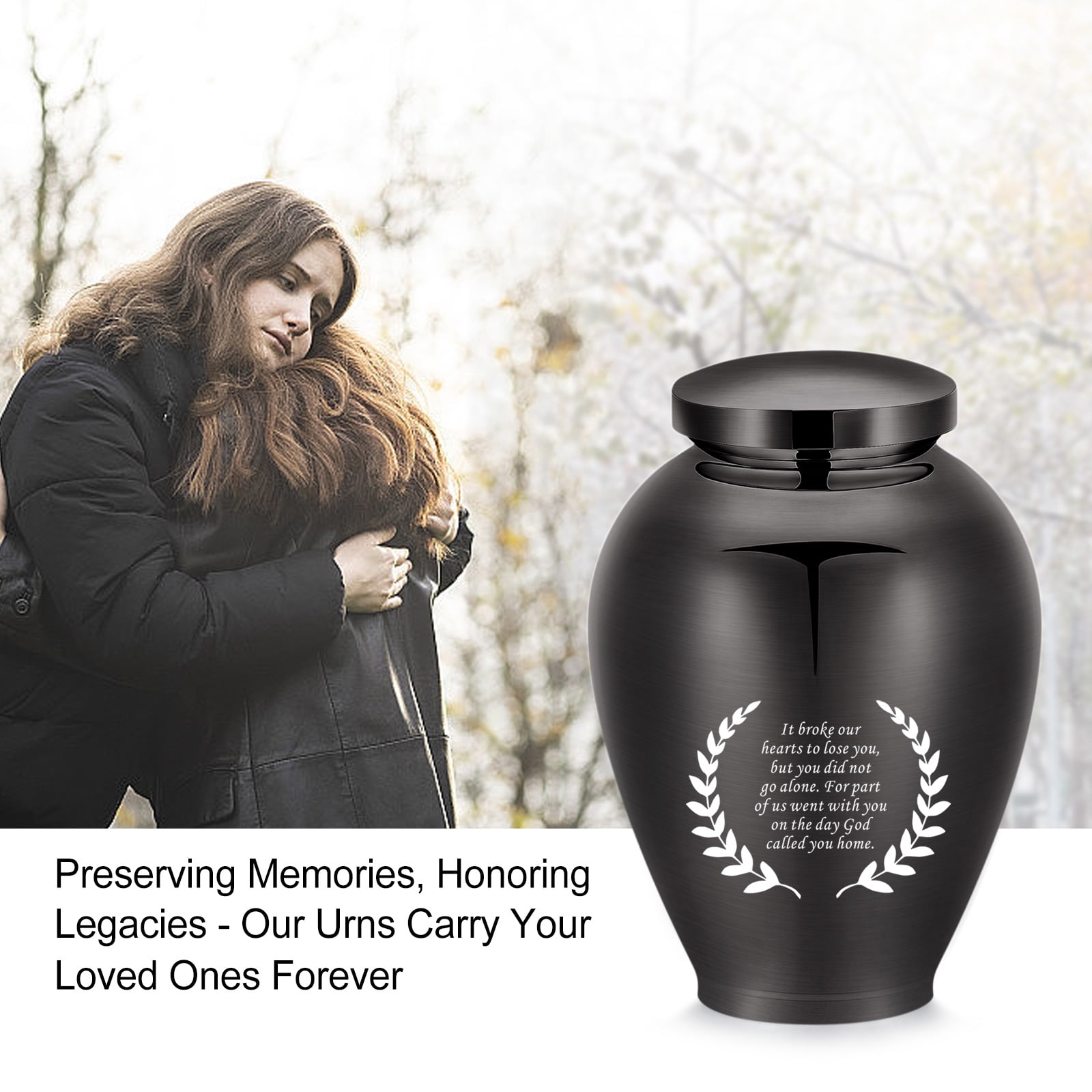 Olive Leaf Human / Pet Urn for Ashes 8.26 Inches Keepsake Urn for Human / Pet Ashes Olive Leaf Mini Urn Stainless Steel Ashes Holder Big Ash Urn for Ashes